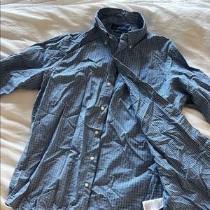 Men’s M Ralph Lauren Blue Checkered Button-Up Shirt
